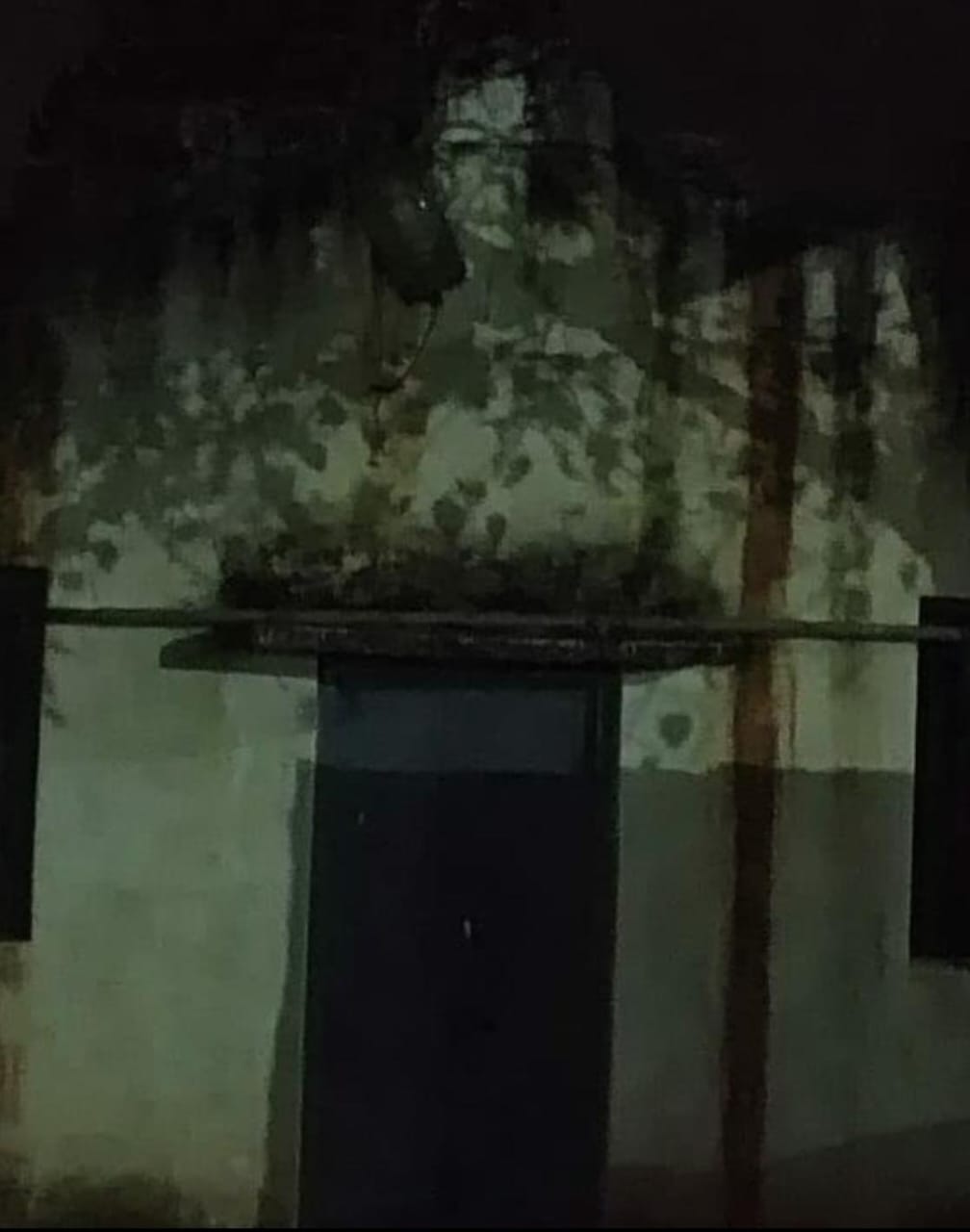 Sacred shadow image of Lord Anjaneya formed on a wall through the Ashwath Vruksha